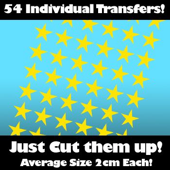 Multi Pack of 54 Iron on Star Transfers